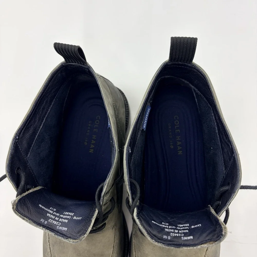 Cole Haan Grand.ØS Men's Olive Suede‎ Chukka Ankle Boots Lace Up US 8
